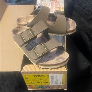 Birkenstock birkis arizona kids stone nubuck new in box euro 26/ 8